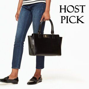 NWT Kate Spade black leather tote handbag
